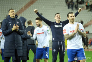 Igrači Hajduka nakon utakmice sa Goricom.